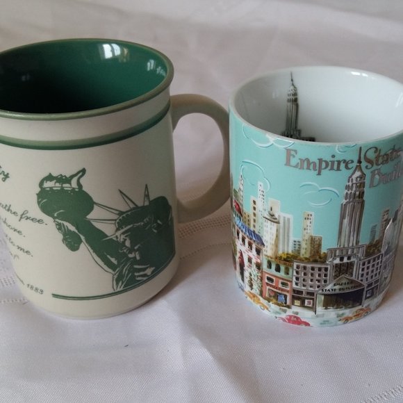 New York Empire State Statue of Liberty Cup Mug Lot NYC NY Coffee Tea Souvenir - Picture 1 of 12